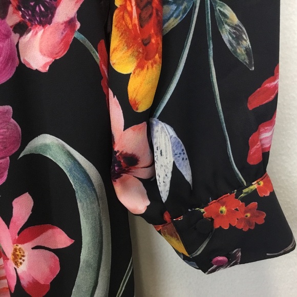 J. Crew Tie Neck Ruffle Midi Dress in Midnight Dutch Floral Size 6 - Picture 8 of 14